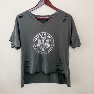 Boutique Distressed Band T-Shirt